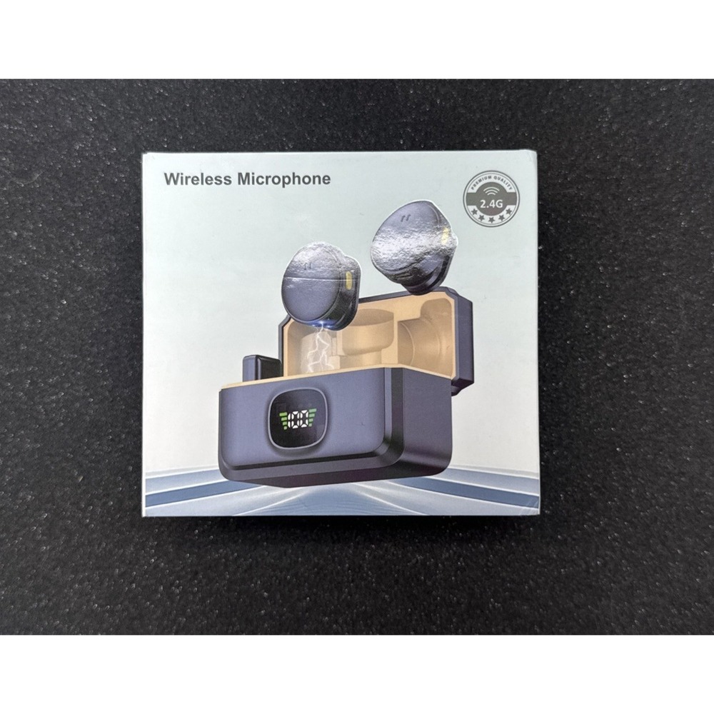Black Wireless Magnetic Button Collar Microphone Lapel Mic 40H Battery